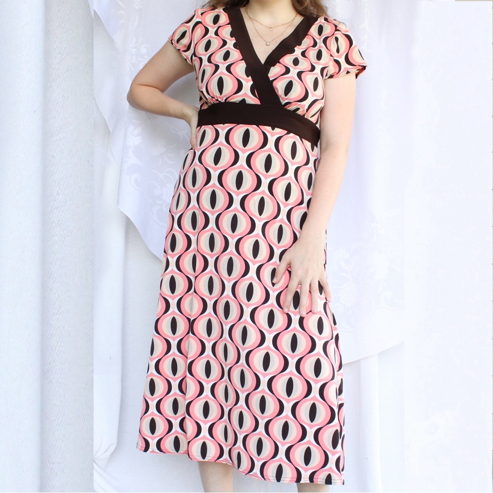 Dressbarn Tie Back Patterned Dress